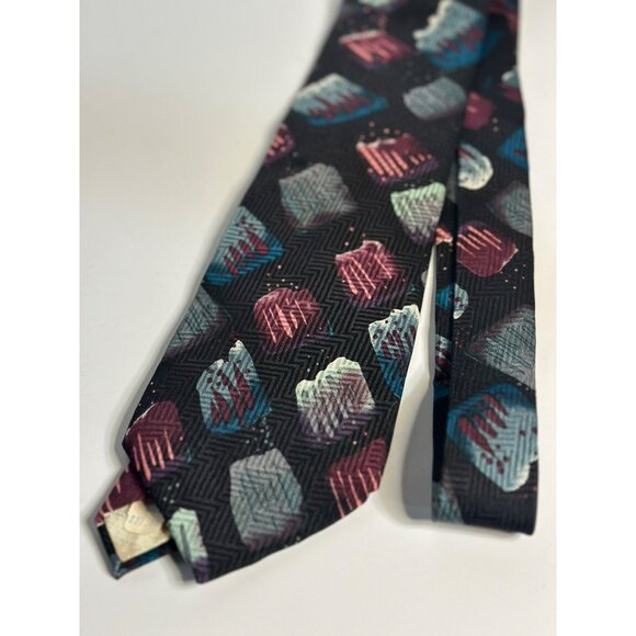 VTG Pcarlo Palazzi Paris Tie Geometric Pattern Italian Silk Necktie 3.75" Access - Picture 2 of 6